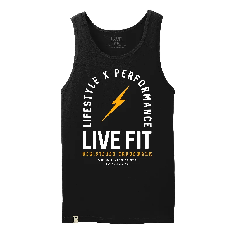 Men’s short-sleeve xing tees-Register Trademark Tank - Black / Gold