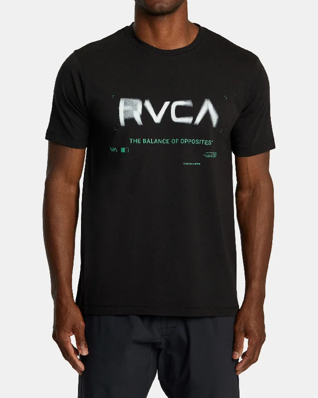 Men’s short-sleeve fawn shirts-RVCA Radial Sport Tech Tee - Black