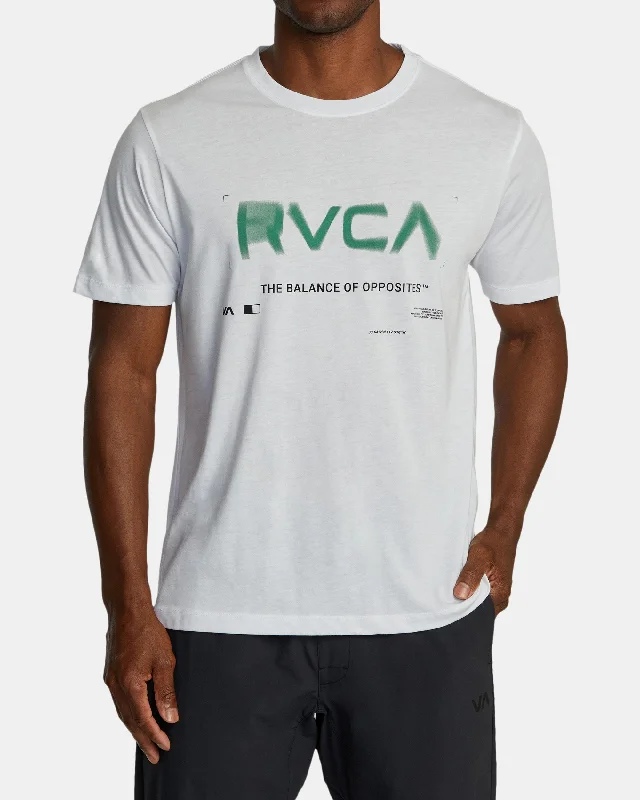 Men’s short-sleeve embossed tees-RVCA Radial Sport Tech Tee - White