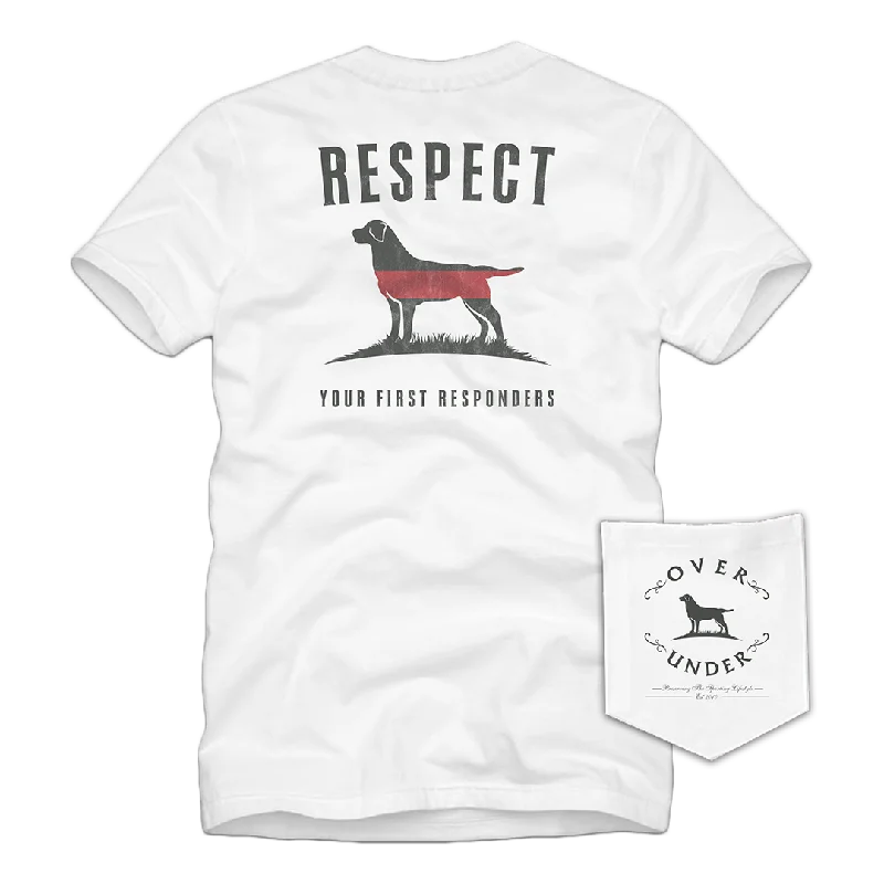 Men’s short-sleeve dusk tees-S/S Red Line Respect T-Shirt White