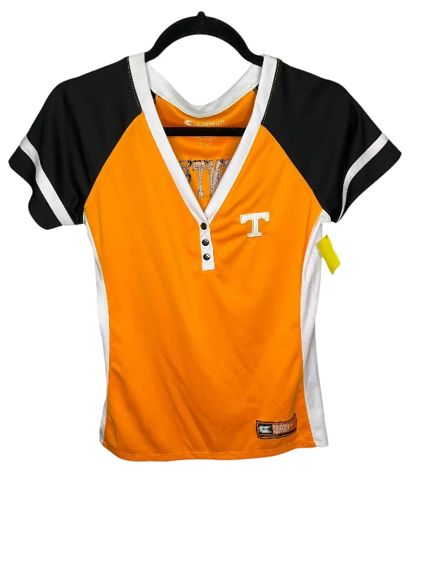 Men’s short-sleeve nook tees-Top Short Sleeve By Colosseum In Orange & White, Size: S