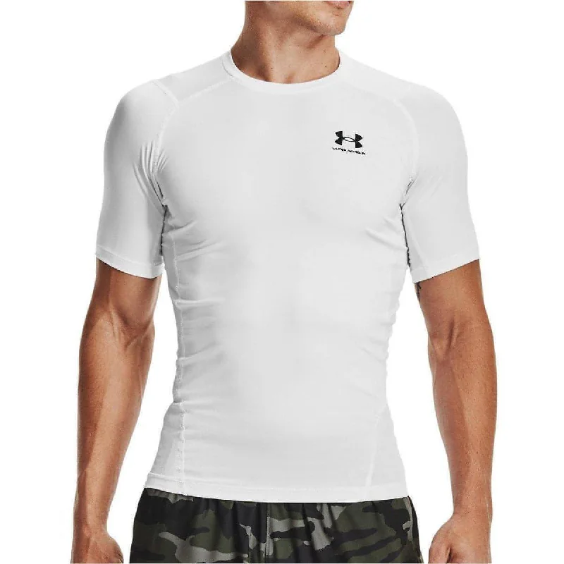 Men’s short-sleeve upshot tops-Under Armour HeatGear Armour Short Sleeve Mens Compression Top - White