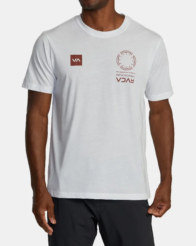 Men’s short-sleeve kink polos-VA Mark Tee - White/Red Brick