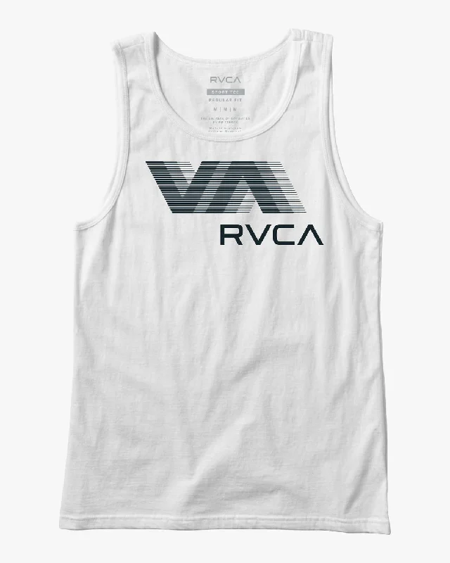 Men’s short-sleeve plush polos-VA RVCA Blur Performance Tank Top - White