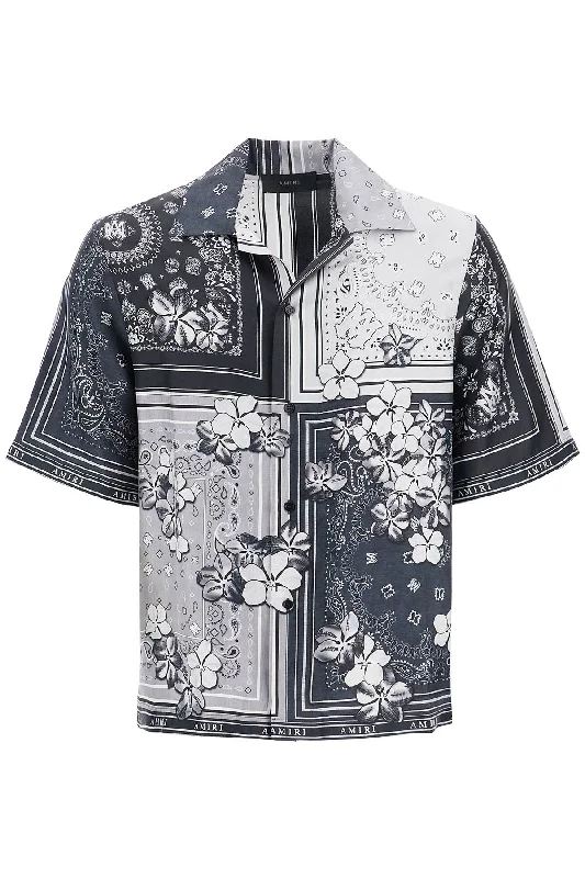 Men's trendy scoop-hem shirts-Amiri Men's Bowling Shirt With Bandana