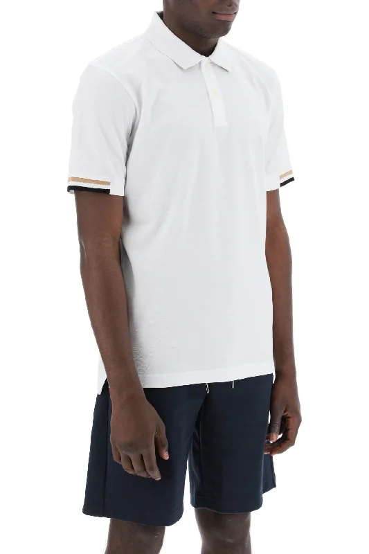 Men’s short-sleeve xing tees-Boss Parlay Polo Shirt With Stripe Detail