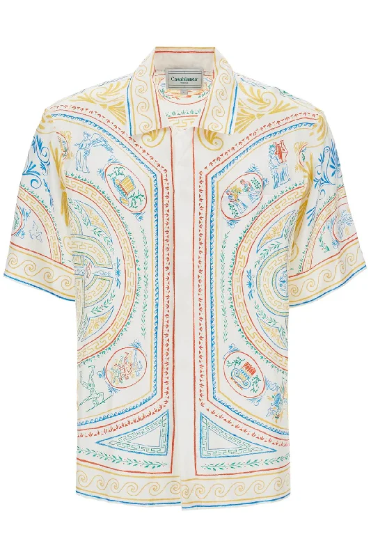 Men's casual dusk-dye shirts-Casablanca Men's Silk Crayon Vase