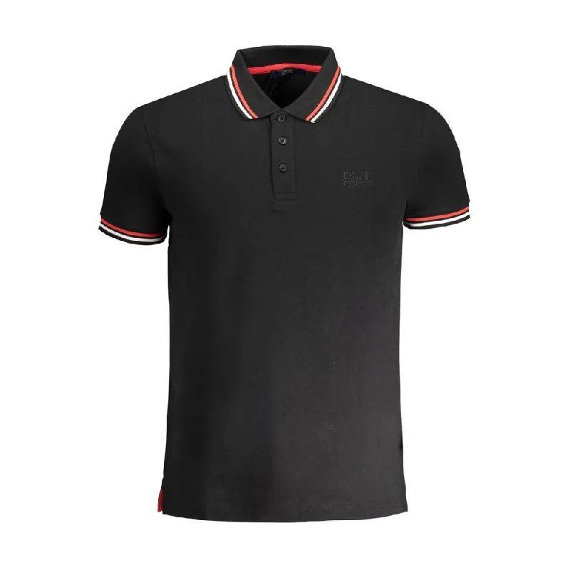 Men’s short-sleeve burr shirts-Cavalli Class  Cotton Polo Men's Shirt