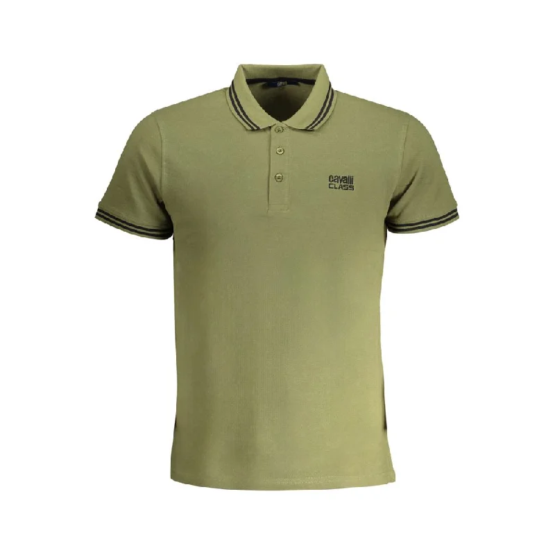 Men’s short-sleeve jolt shirts-Cavalli Class  Cotton Polo Men's Shirt