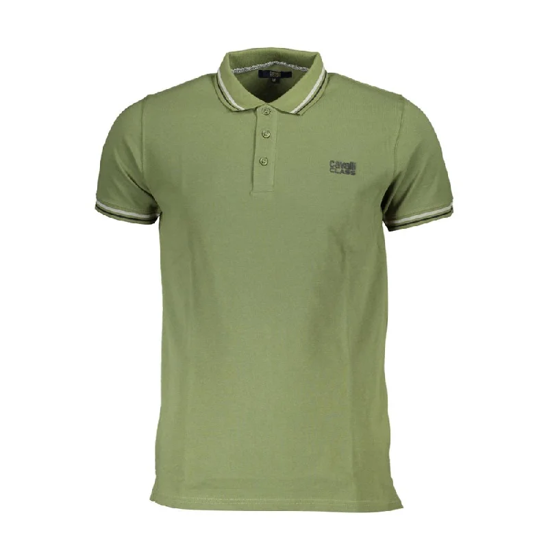 Men’s short-sleeve glib tops-Cavalli Class  Cotton Polo Men's Shirt