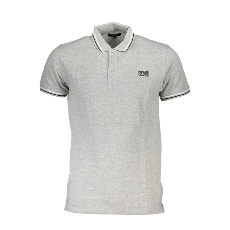 Men’s short-sleeve lurk shirts-Cavalli Class  Cotton Polo Men's Shirt