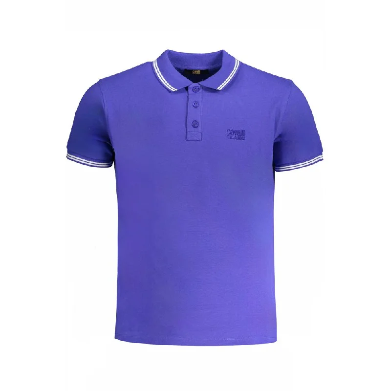 Men’s short-sleeve plush polos-Cavalli Class  Cotton Polo Men's Shirt