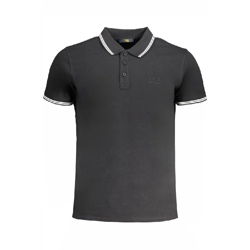 Men’s short-sleeve lurk shirts-Cavalli Class  Cotton Polo Men's Shirt