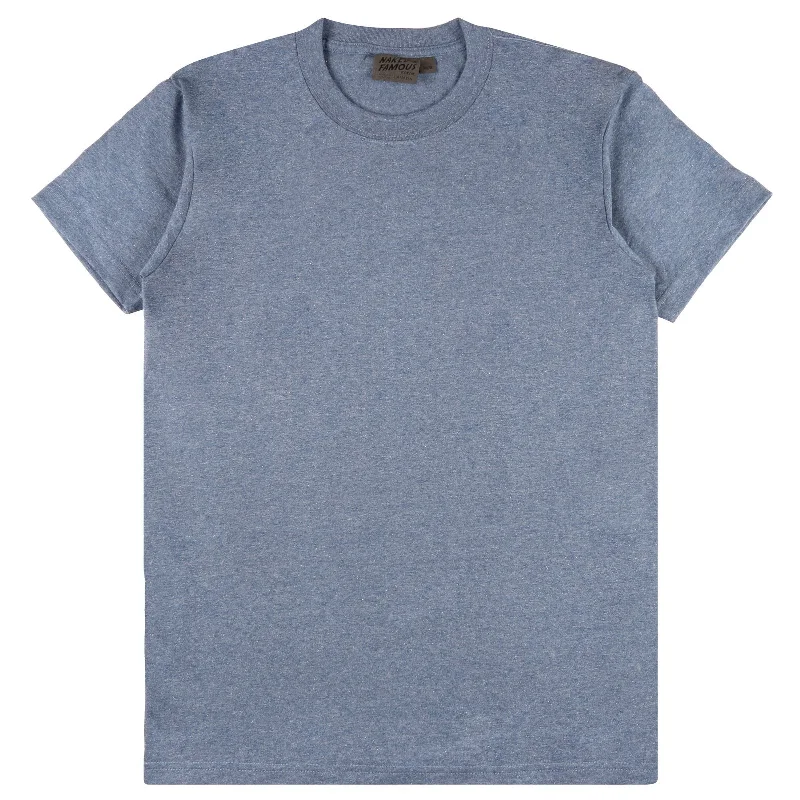 Men’s short-sleeve perk shirts-Circular Knit T-Shirt (Heather Blue)