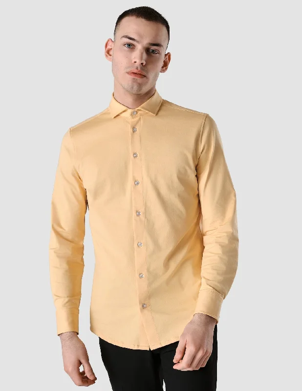 Men's vintage micro-swirl shirts-Classic Shirt Brick Yellow Regular