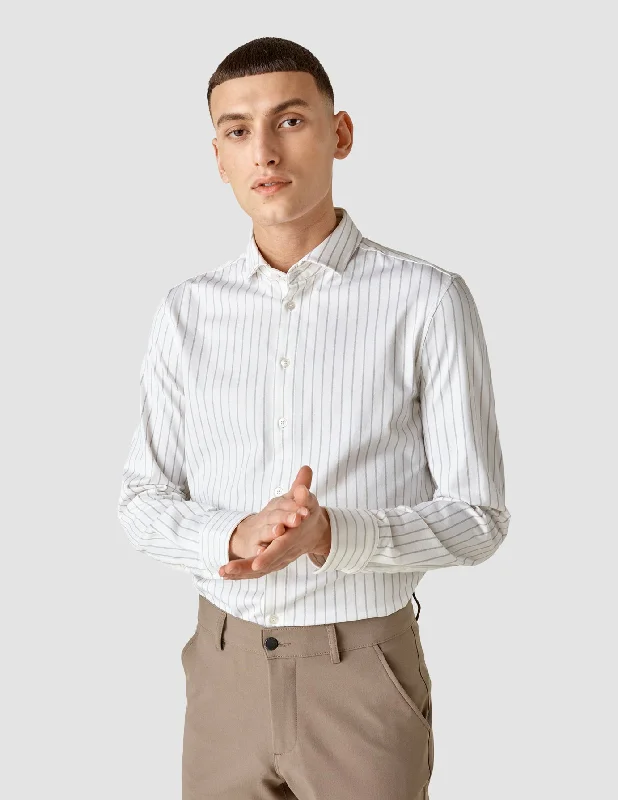 Men's classic percale shirts-Classic Shirt Limestone Stripes Slim