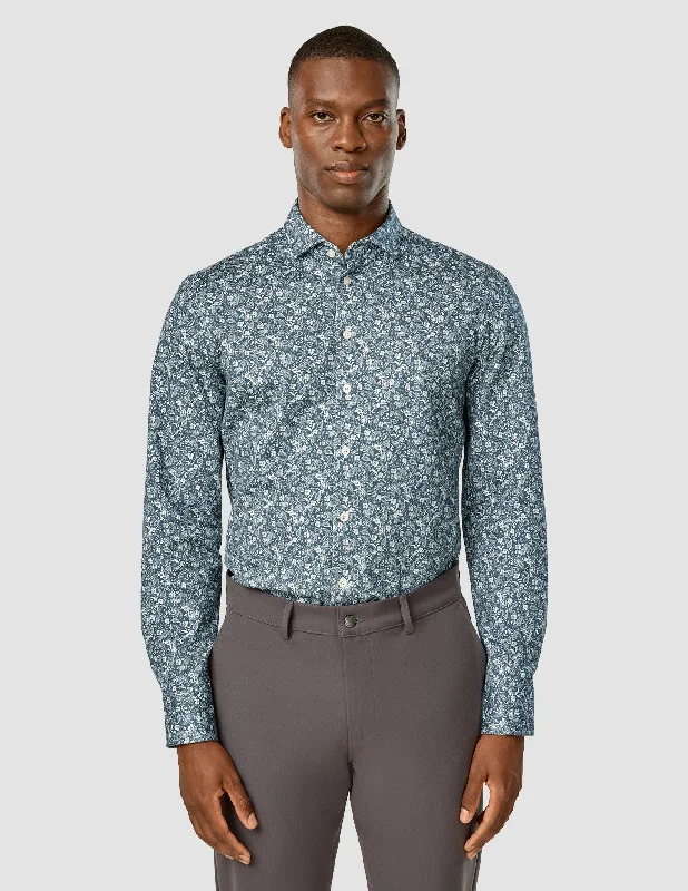 Men's soft melange shirts-Classic Shirt Regular Midnight Bloom