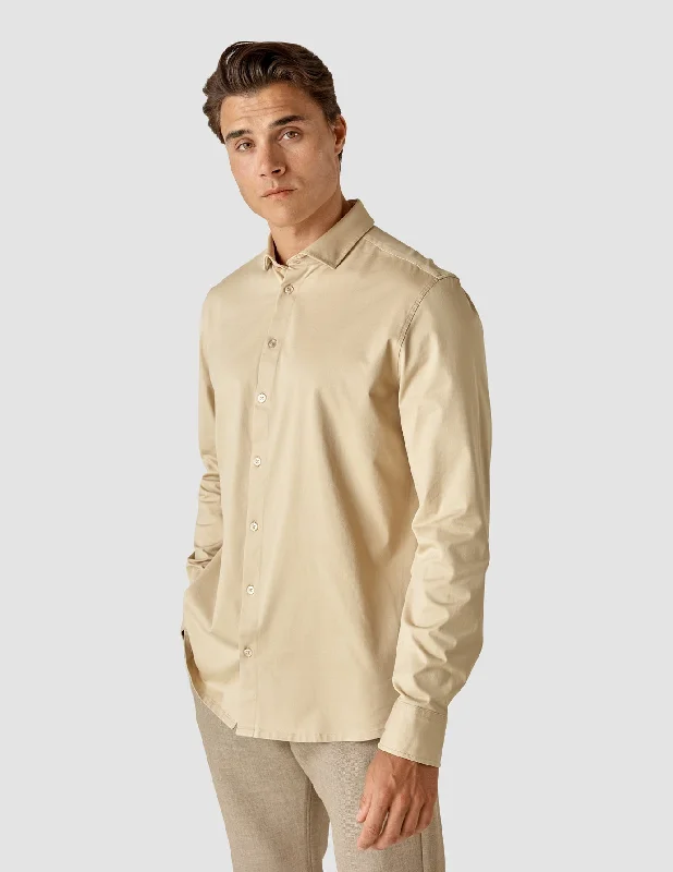 Men's formal micro-lattice shirts-Classic Shirt Sahara Regular