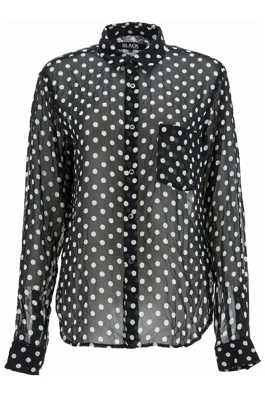 Men's relaxed muslin shirts-Comme Des Garcons  Men's "Polka Dot Crink