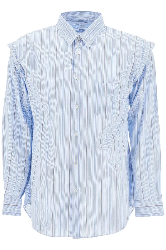 Men's luxury dewy shirts-Comme Des Garcons Shirt Men's Striped Shirt With Pocket