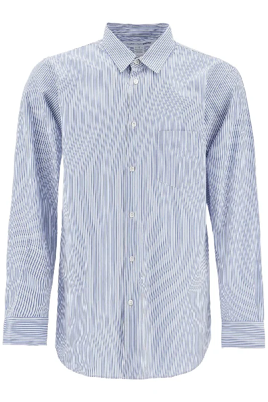 Men's subtle micro-ombre shirts-Comme Des Garcons Shirt Men's 'Strong Will' Striped