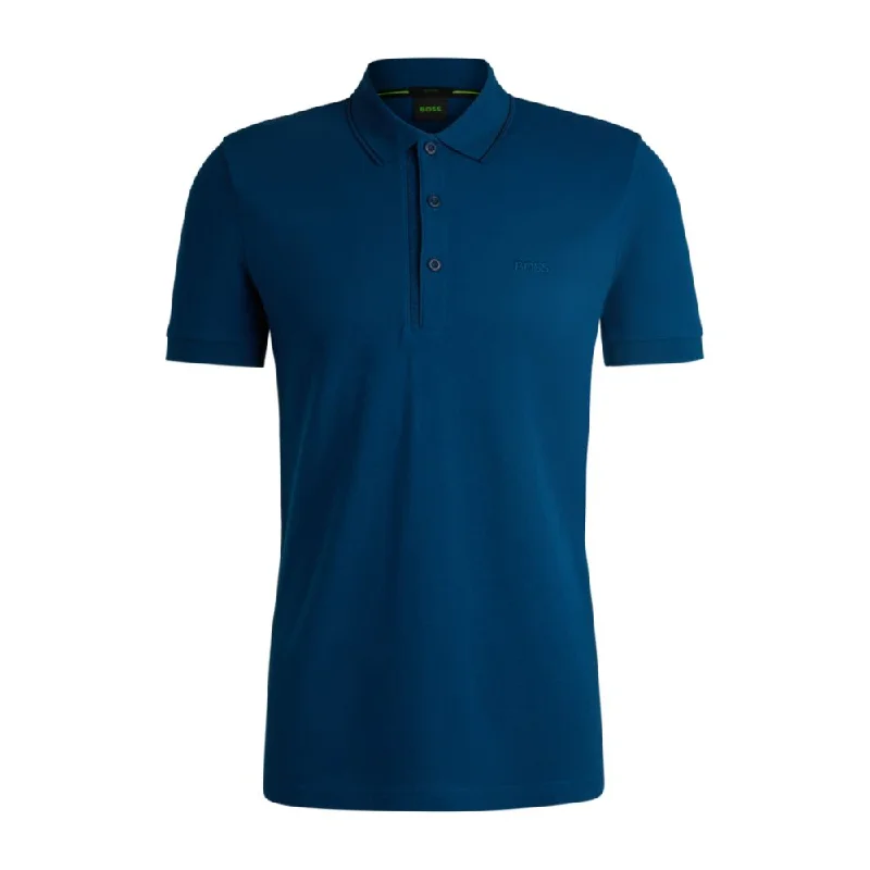 Men’s short-sleeve keen tees-Cotton-piqu slim-fit polo shirt with tonal logo