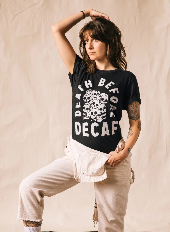 Men’s short-sleeve jolt tees-Death Before Decaf Tee