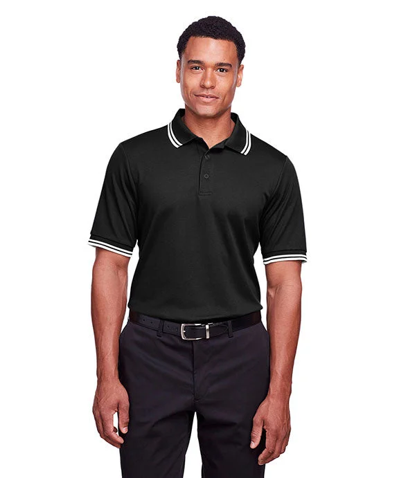 Men’s short-sleeve moot polos-DG20C - Devon & Jones CrownLux Performance® Mens Plaited Tipped Polo Shirt