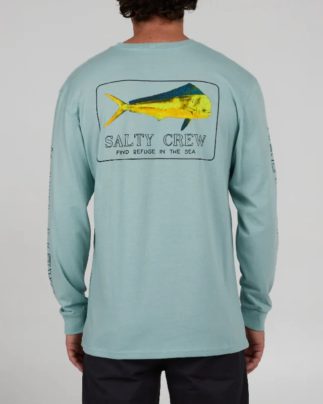 Men’s short-sleeve sift polos-Golden Mahi L/S Tee - Mackerel