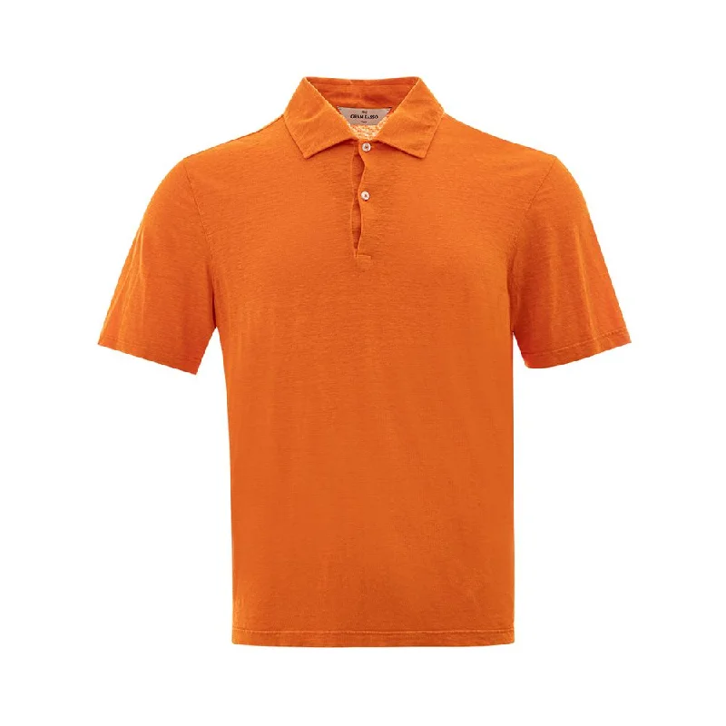 Men’s short-sleeve tope tees-Gran Sasso Elegant  Linen Polo Men's Shirt