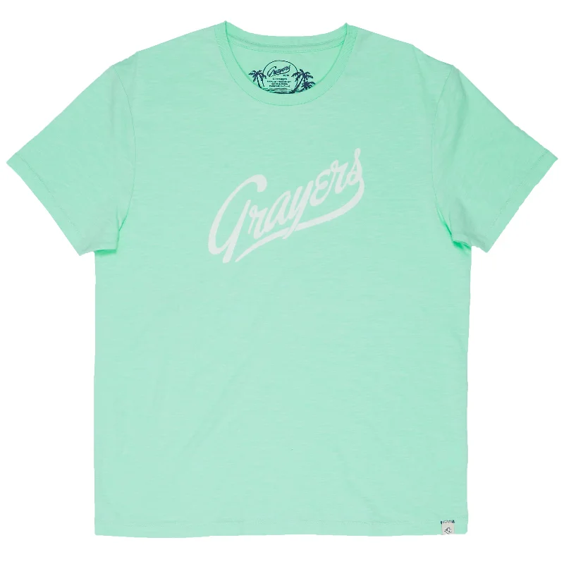 Men’s short-sleeve ooze polos-Grayers Print Tee - Seafoam