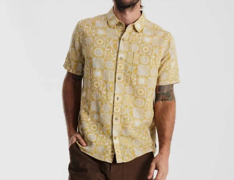 Men's subtle crosshatch shirts-Journey Shirt In Mosaic Sunbeam