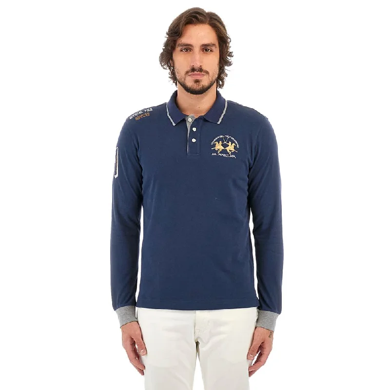 Men’s short-sleeve nook shirts-La Martina  Cotton Polo Men's Shirt