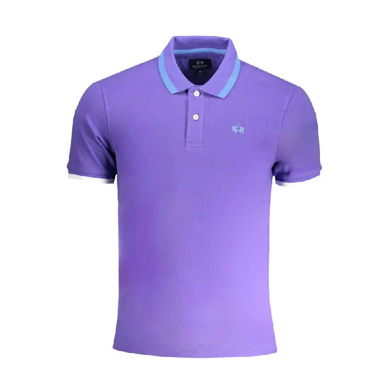 Men’s short-sleeve etch polos-La Martina  Cotton Polo Men's Shirt