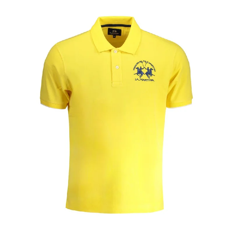 Men’s short-sleeve embossed tees-La Martina  Cotton Polo Men's Shirt