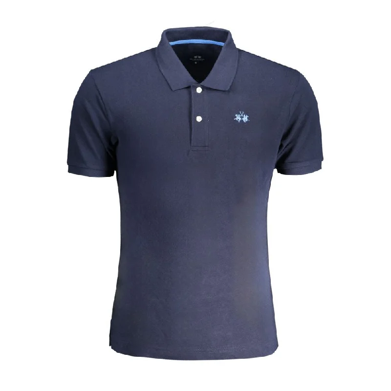 Men’s short-sleeve etch polos-La Martina  Cotton Polo Men's Shirt