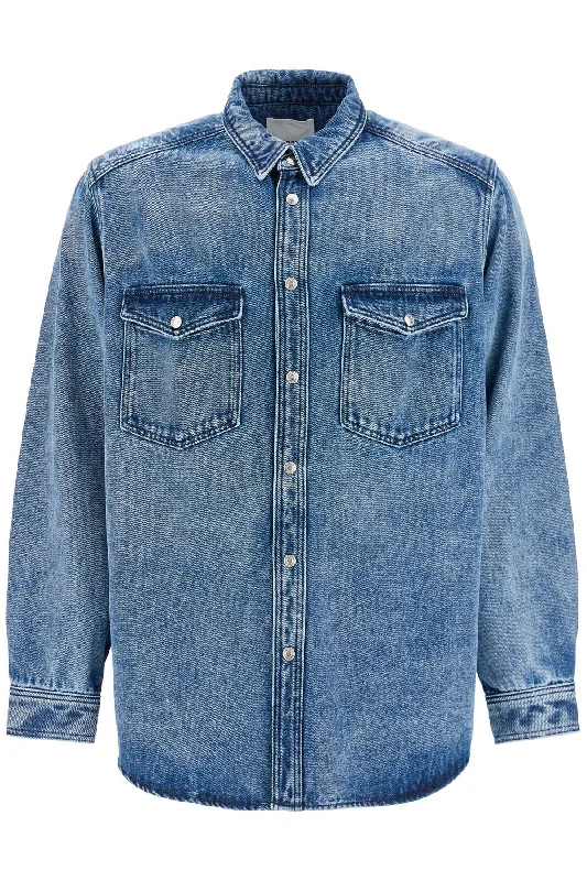 Men's sleek tempo shirts-Marant Men's Tailly blue Overshirt