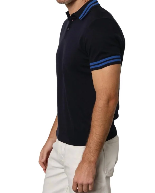 Men’s short-sleeve quip polos-Men's Linen Polo In Black