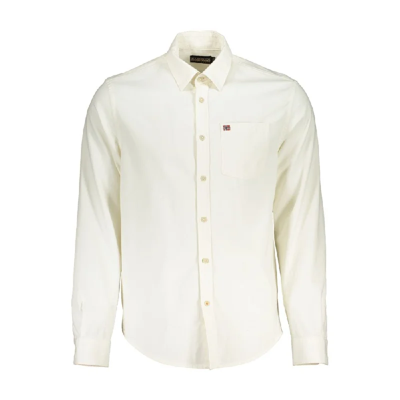 Men's classic sleeve-pleat shirts-Napapijri  Cotton Men's Shirt