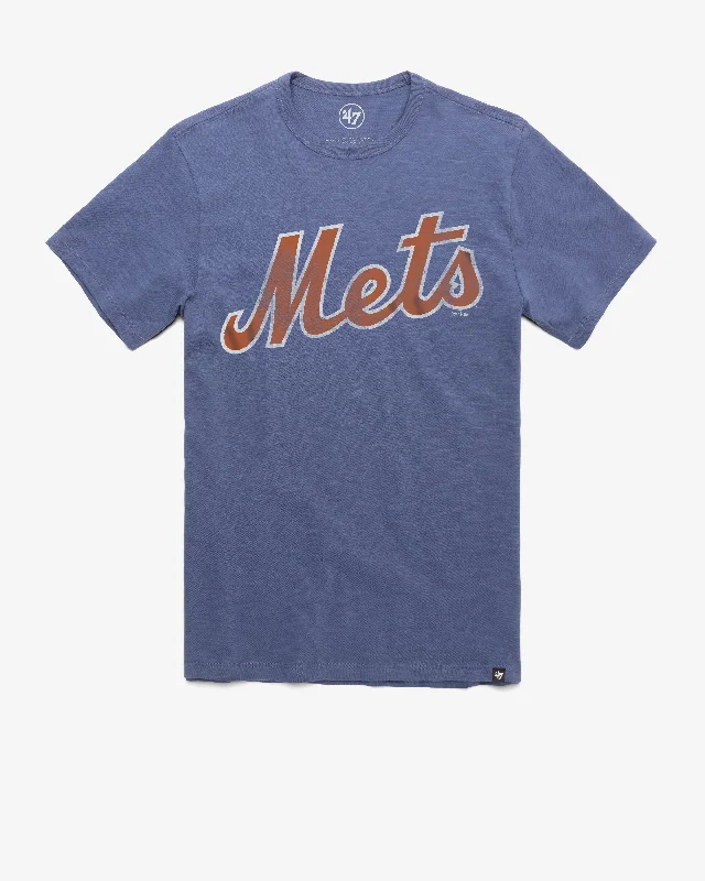 Men’s short-sleeve xeno shirts-NEW YORK METS GRIT WORDMARK '47 SCRUM TEE