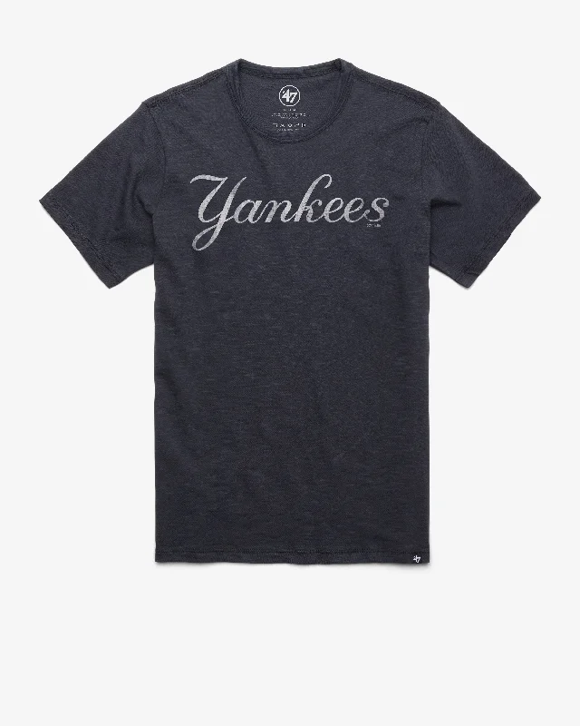 Men’s short-sleeve pelt shirts-NEW YORK YANKEES GRIT WORDMARK '47 SCRUM TEE