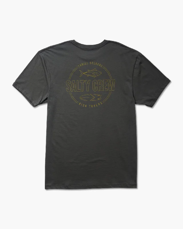 Men’s short-sleeve lurk shirts-Outlined Premium Tee - Charcoal