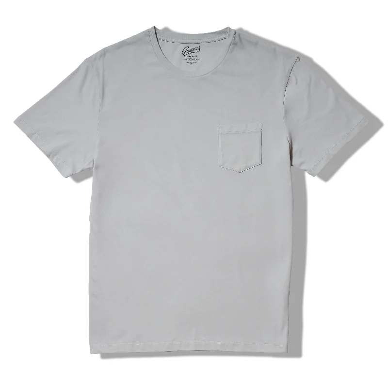 Men’s short-sleeve rush tees-Pima Cotton Pocket Tee - Glacier Gray