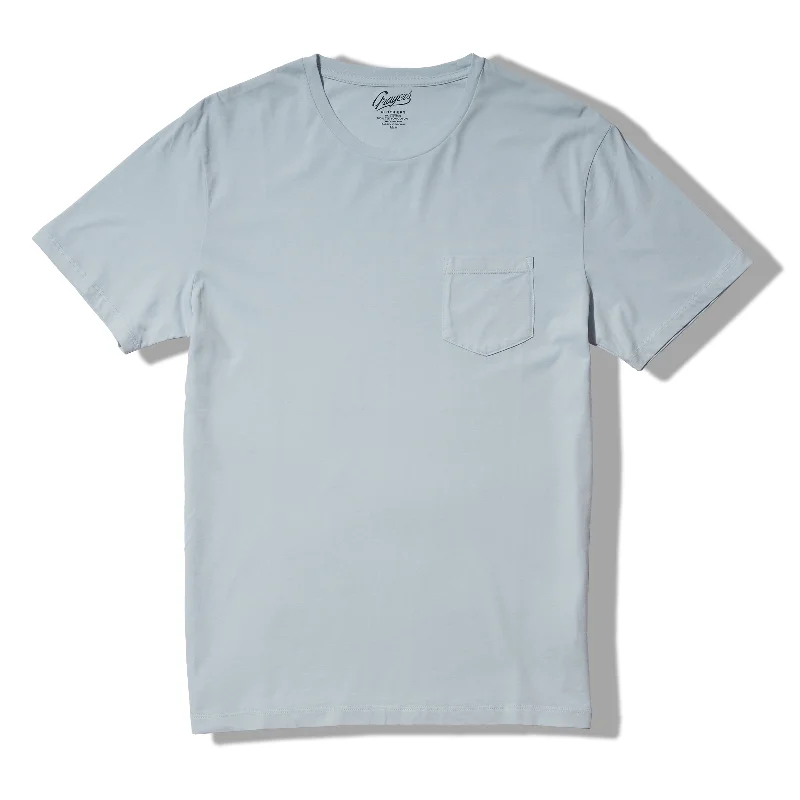 Men’s short-sleeve acme polos-Pima Cotton Pocket Tee - Ice Flow