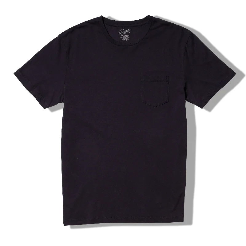 Men’s short-sleeve jolt shirts-Pima Cotton Pocket Tee - Navy