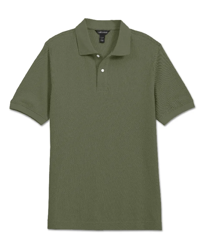 Men's stylish tattersall shirts-Pima Pique Polo, Sage