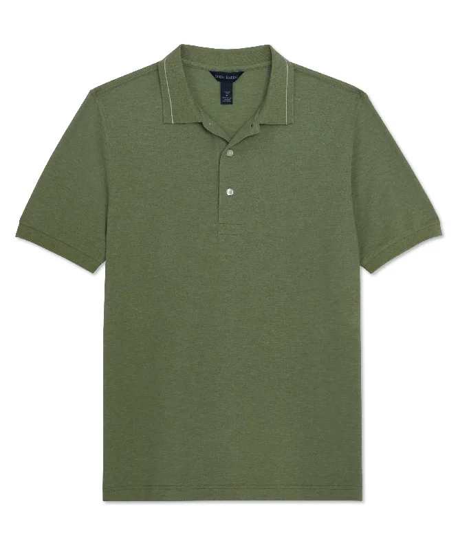 Men's relaxed muslin shirts-Pima Silk Pique Polo, Sage