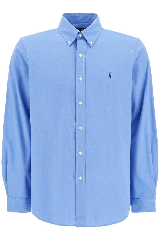 Men's casual enzyme-wash shirts-Polo Ralph Lauren Men's Custom Fit Cotton Stretch Shirt