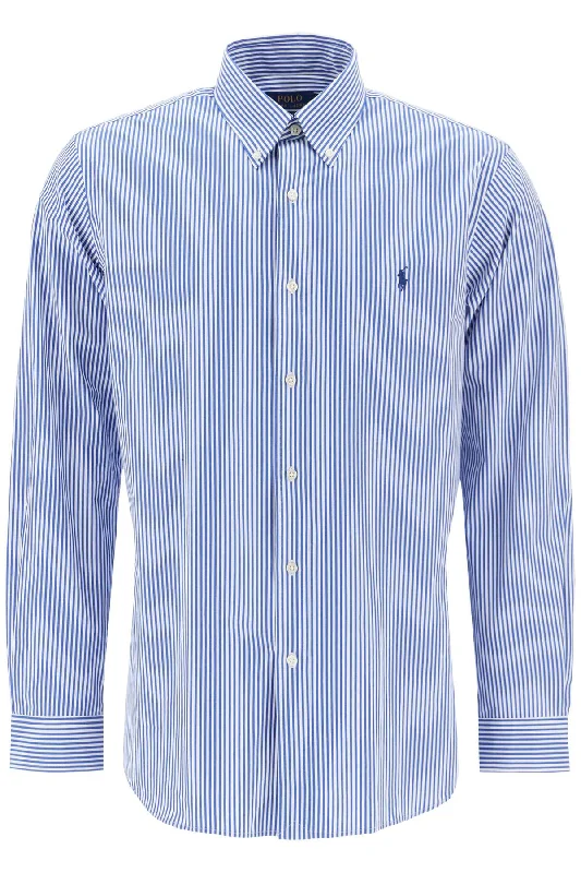 Men's bold screen-print shirts-Polo Ralph Lauren Men's 'Striped Stretch Poplin Shirt With