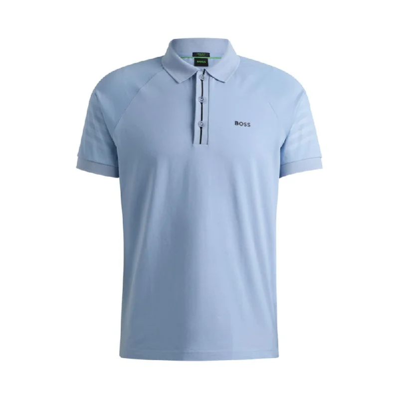 Men’s short-sleeve xylem polos-Polo shirt with embossed stripe artwork